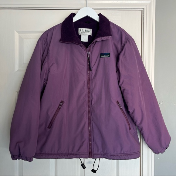 L.L. Bean Jackets & Blazers - Vintage L.L. Bean Lavender Warm Up Jacket Full Zip Fleece Lined Pockets Warm